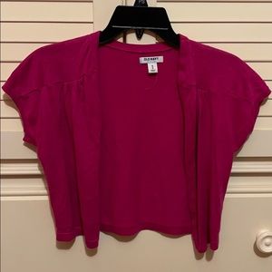 Hot pink short sleeve cardigan